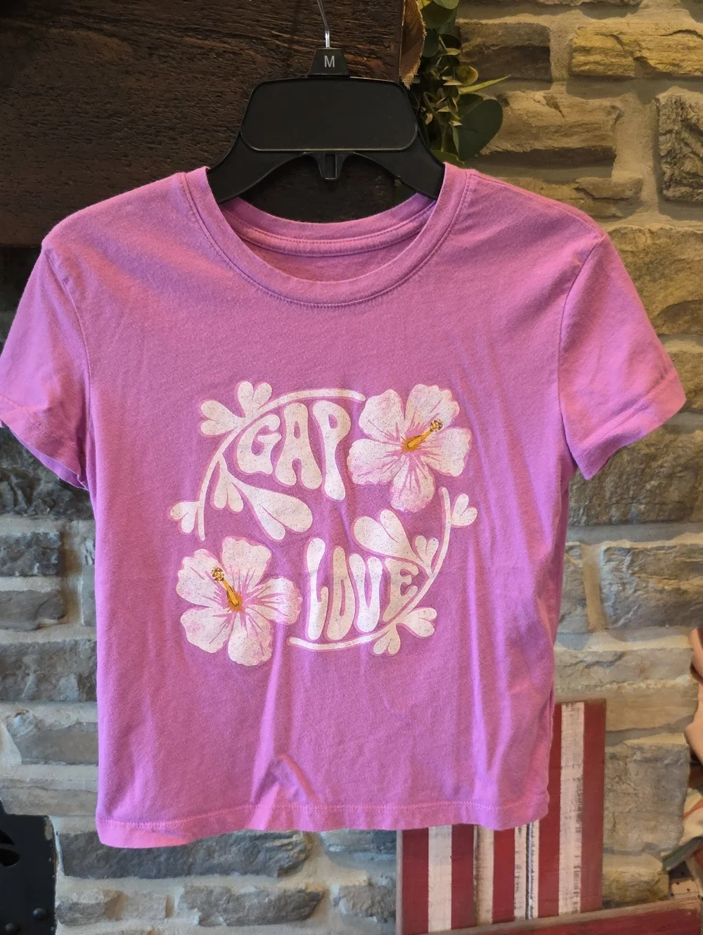 GAP Kids Floral Logo Tee Size 8